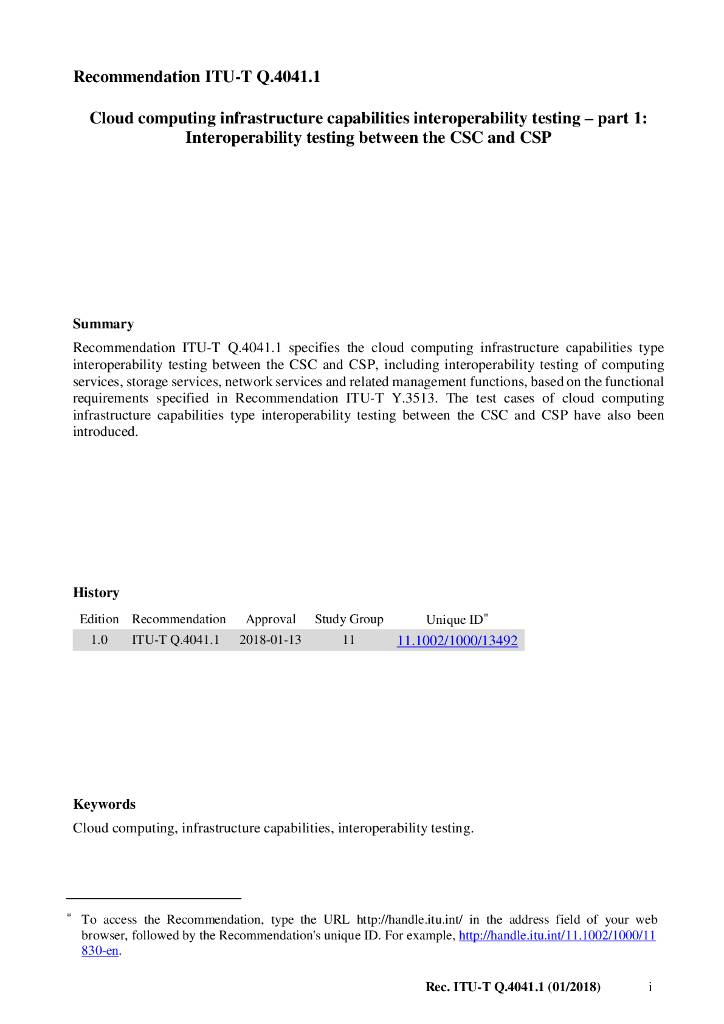 ITU-T Q.4041.1-2018 标准预览