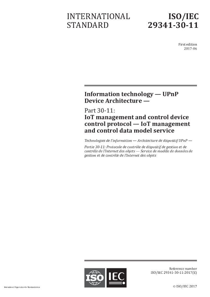 ISO/IEC 29341-30-11-2017 信息技术 UPnP设备架构 第30-11部分：IoT管理和控制设备控制协议 物联网管理和控制数据模型服务