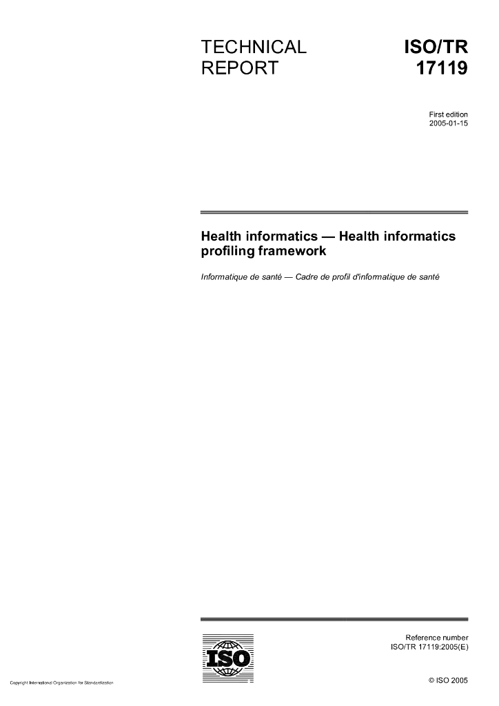 ISO/TR 17119-2005 保健信息 保健信息框架