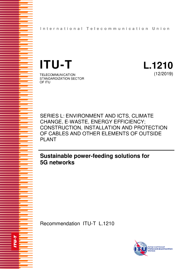 ITU-T L.1210-2019 5G网络的可持续供电解决方案