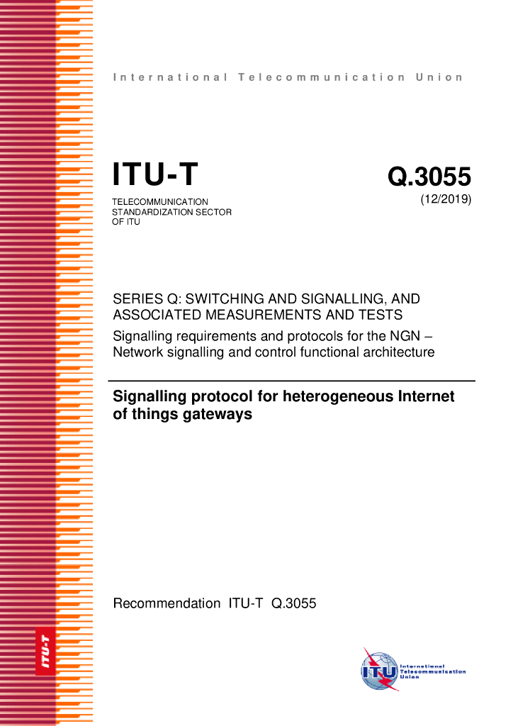 ITU-T Q.3055-2019 异构物联网网关的信令协议