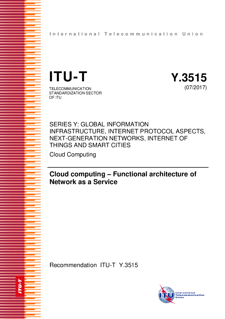 ITU-T Y.3515-2017 云计算 网络即服务的功能架构