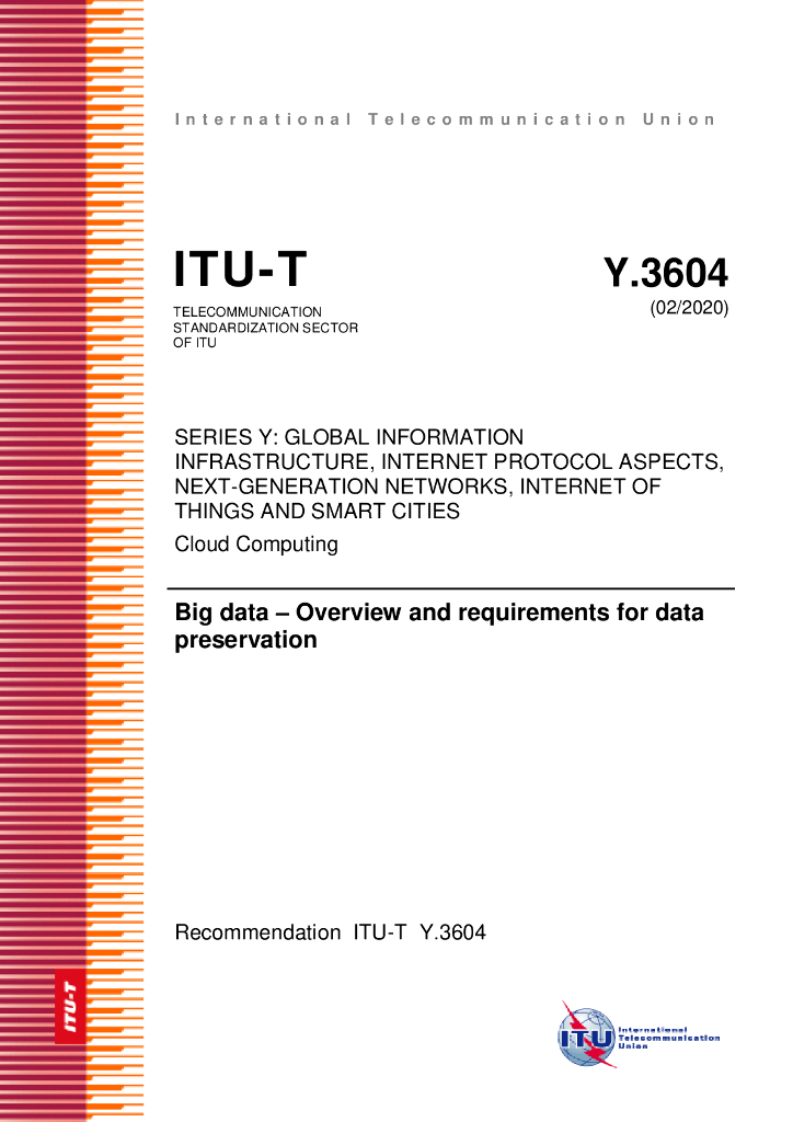 ITU-T Y.3604-2020 大数据 数据保存概述和要求