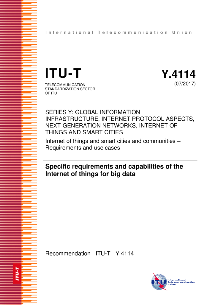 ITU-T Y.4114-2017 大数据物联网的具体要求和能力
