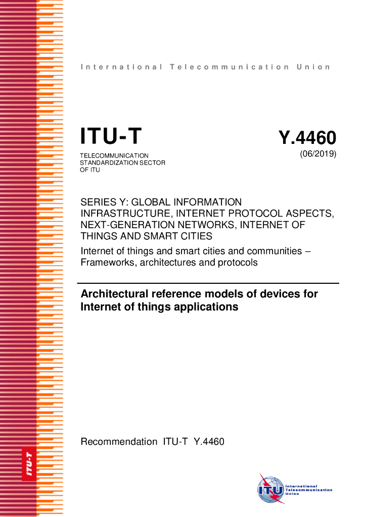 ITU-T Y.4460-2019 物联网应用设备的架构参考模型