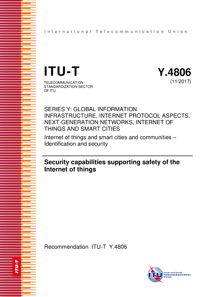 ITU-T Y.4806-2017 保障物联网安全的安全性能