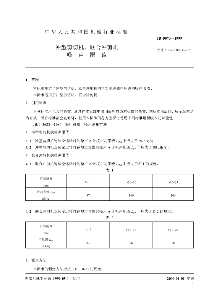 JB 9970-1999 标准预览