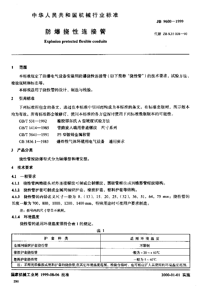 JB 9600-1999 标准预览