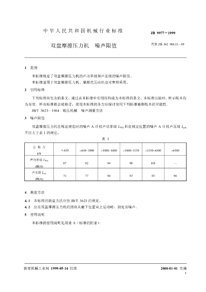 JB 9977-1999 标准预览