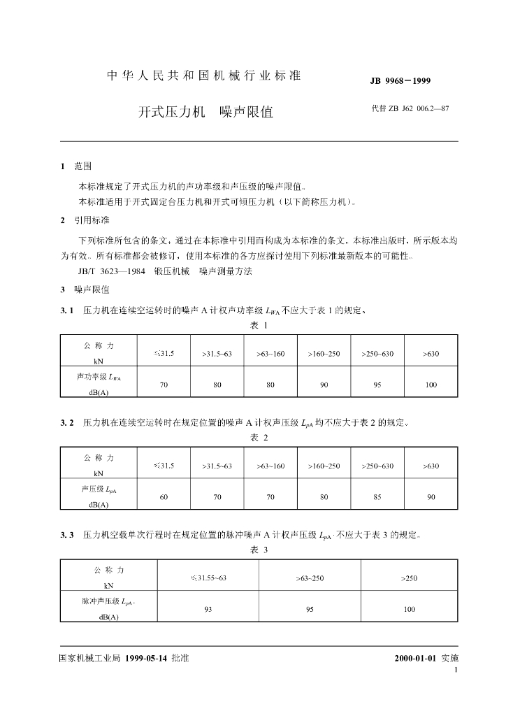 JB 9968-1999 标准预览