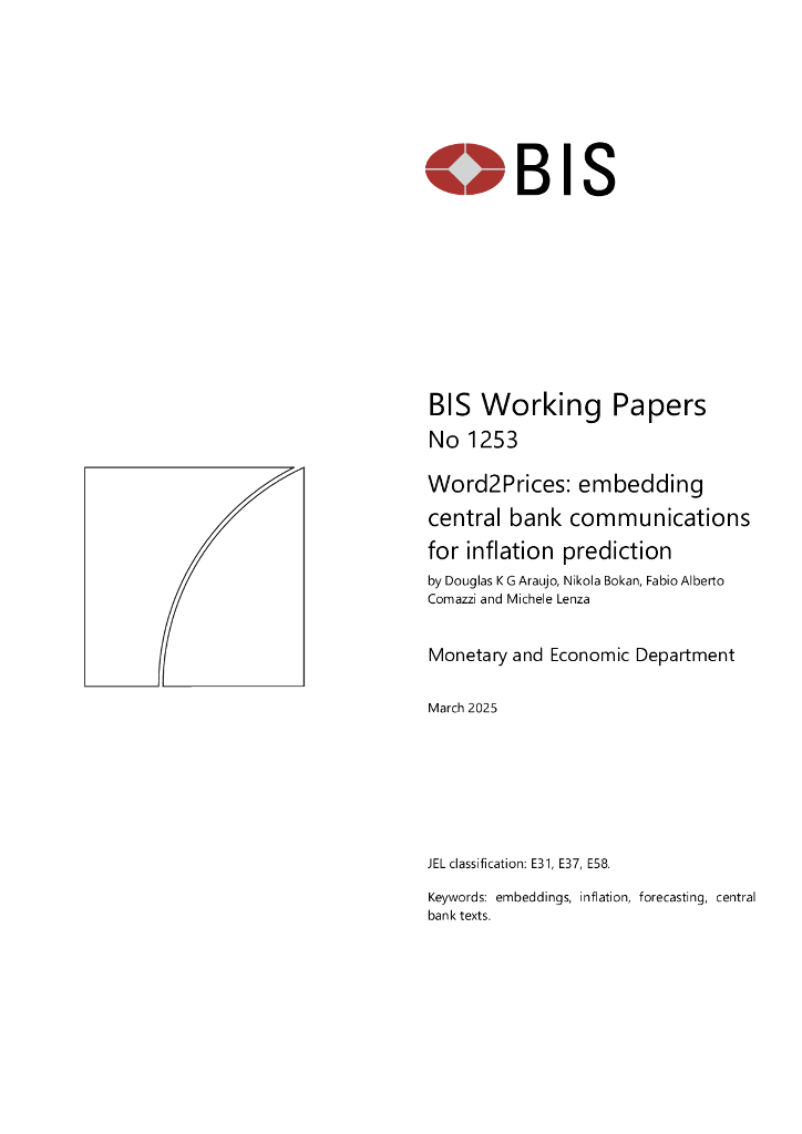 国际清算银行：Word2Prices：嵌入央行通信以预测通胀（英文版）