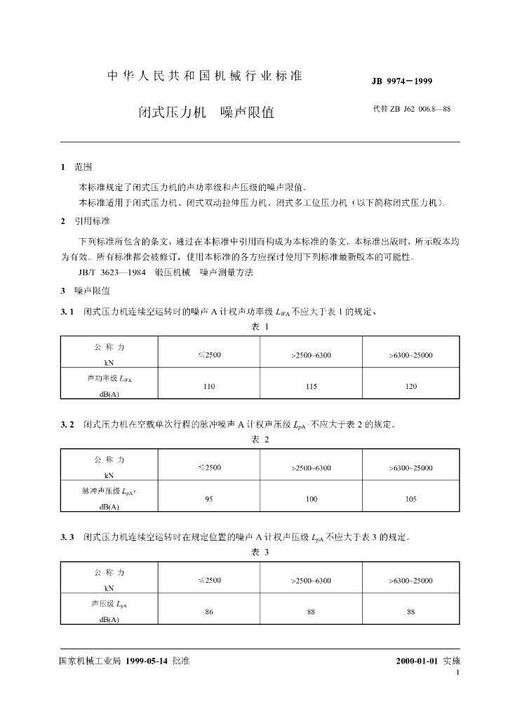 JB 9974-1999 标准预览