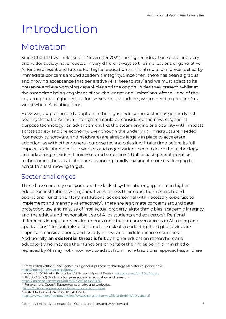 环太平洋大学联盟：2025年高等教育中的生成式人工智能白皮书：现行做法与未来道路（英文版）_第8页