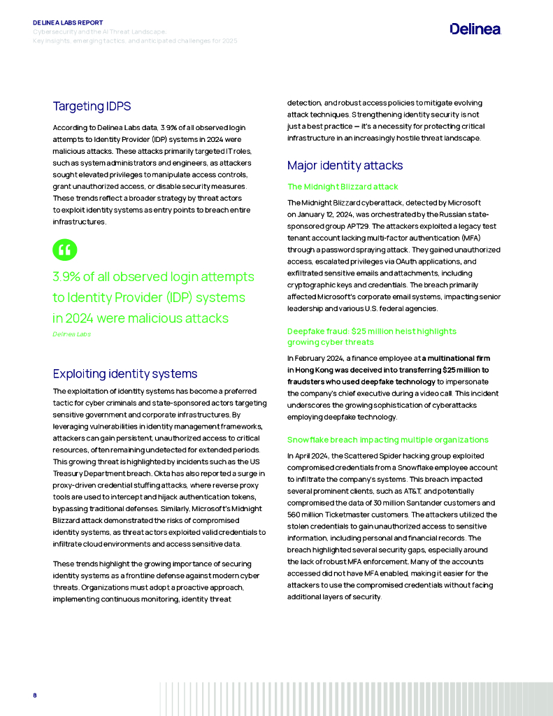 Delinea：2025年网络安全与人工智能威胁态势报告：见解、策略及挑战（英文版）_第8页