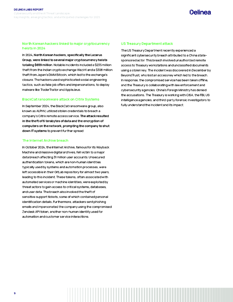 Delinea：2025年网络安全与人工智能威胁态势报告：见解、策略及挑战（英文版）_第9页
