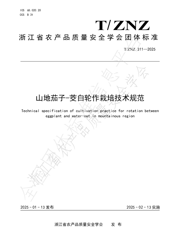 T/ZNZ 311-2025 标准预览