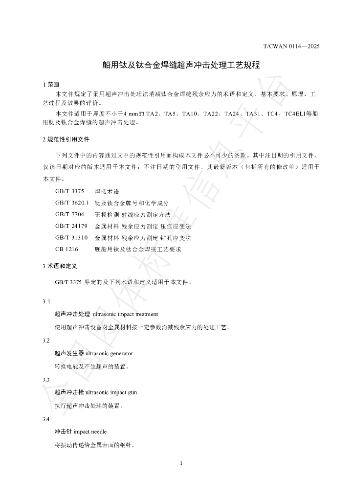 T/CWAN 0114-2025 标准预览