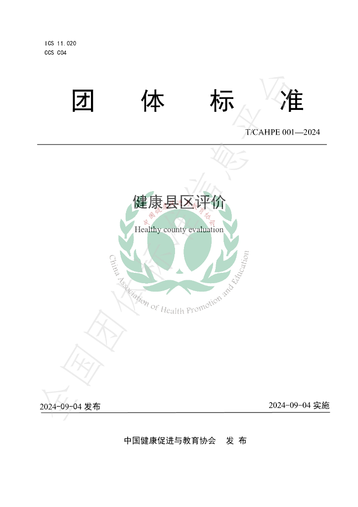 T/CAHPE 001-2024 标准预览