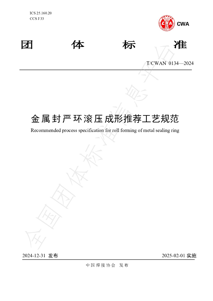 T/CWAN 0134-2024 标准预览