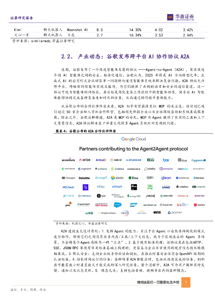 华鑫证券：计算机行业周报：ChatGPT升级长期记忆功能，谷歌发布跨平台AI协作协议A2A_第7页