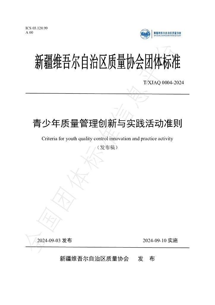 T/XJAQ 0004-2024 标准预览