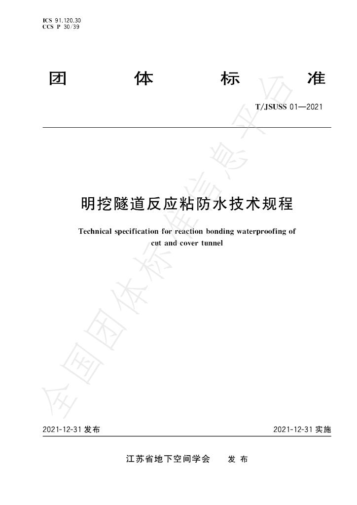 T/JSUSS 01-2021 标准预览