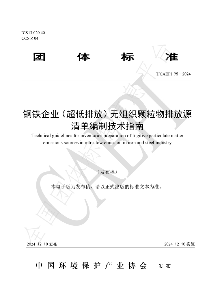 T/CAEPI 95-2024 标准预览