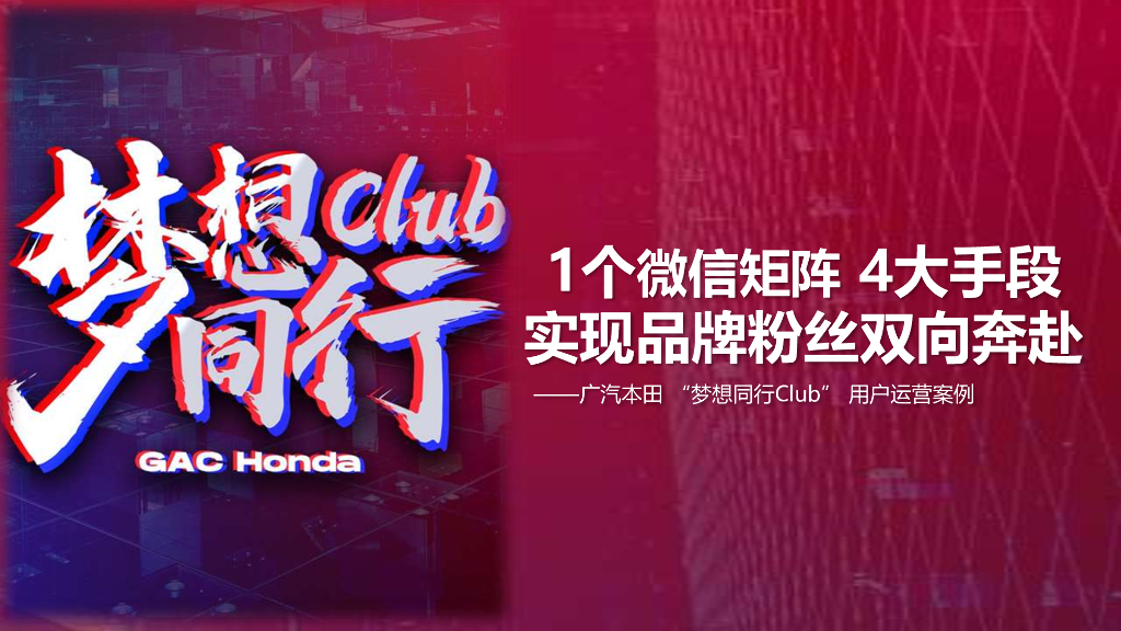 广汽本田“梦想同行Club”用户运营案例