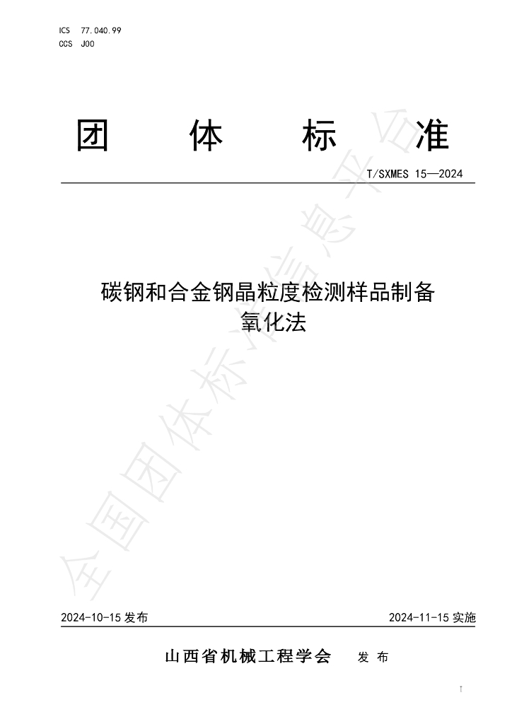 T/SXMES 15-2024 标准预览