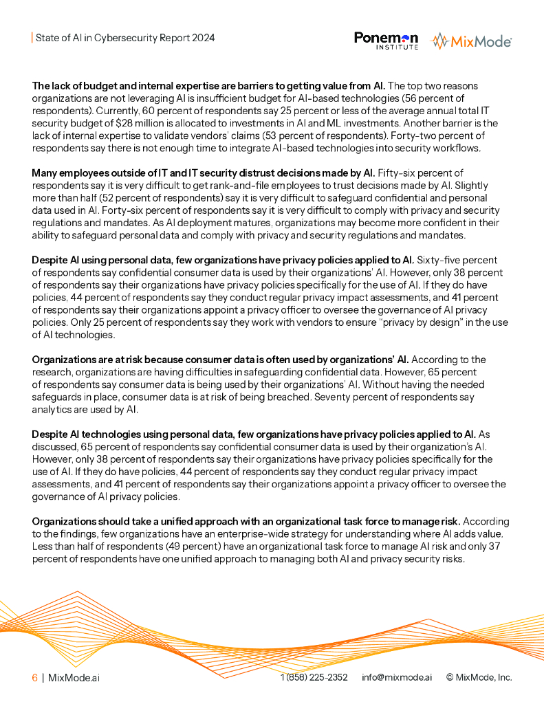 波耐蒙研究所&MixMode：2024年人工智能网络安全现状报告（英文版）_第6页