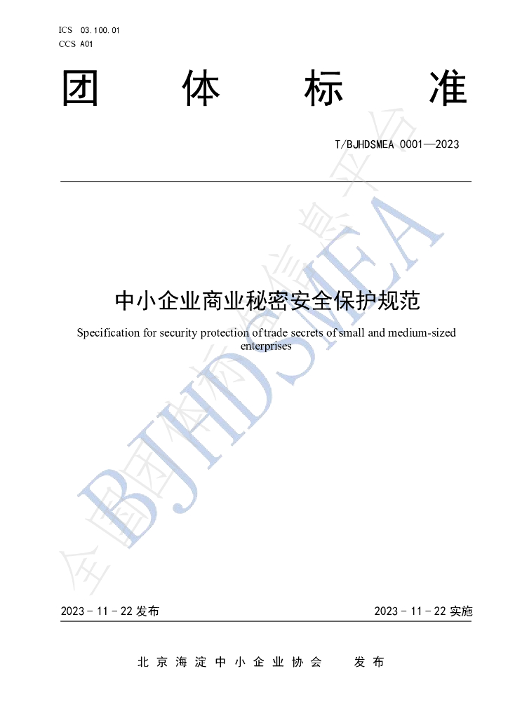 T/BJHDSMEA 001-2023 标准预览