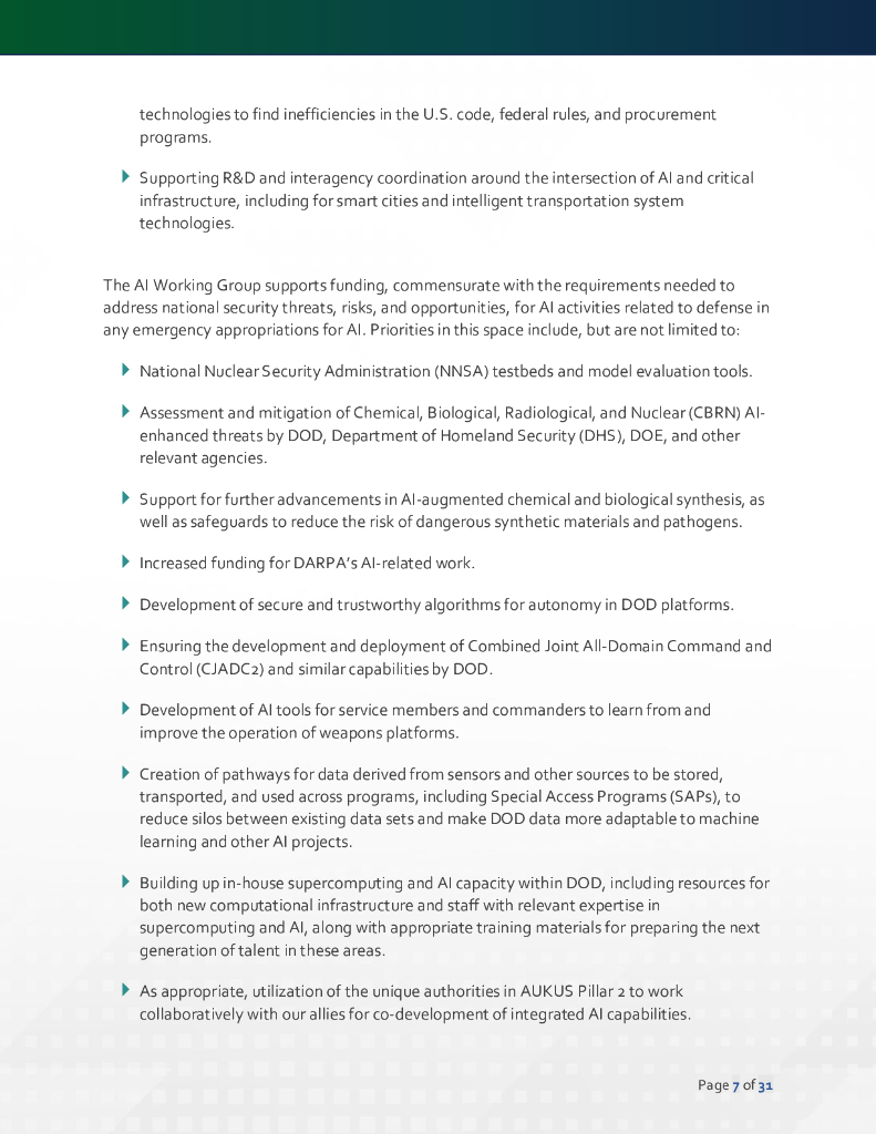 美国参议院人工智能工作组：2024年人工智能政策路线图（英文版）_第7页