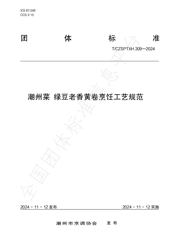 T/CZSPTXH 309-2024 标准预览