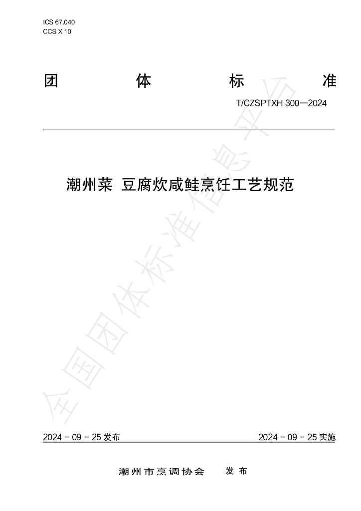 T/CZSPTXH 300-2024 标准预览