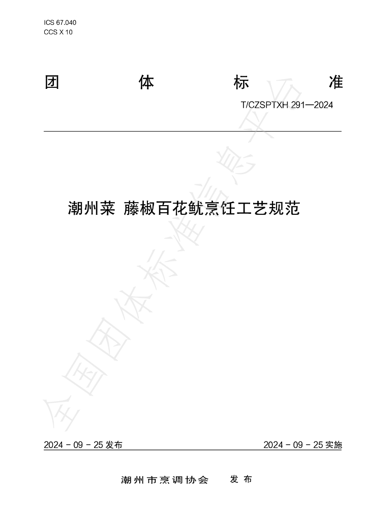 T/CZSPTXH 291-2024 标准预览