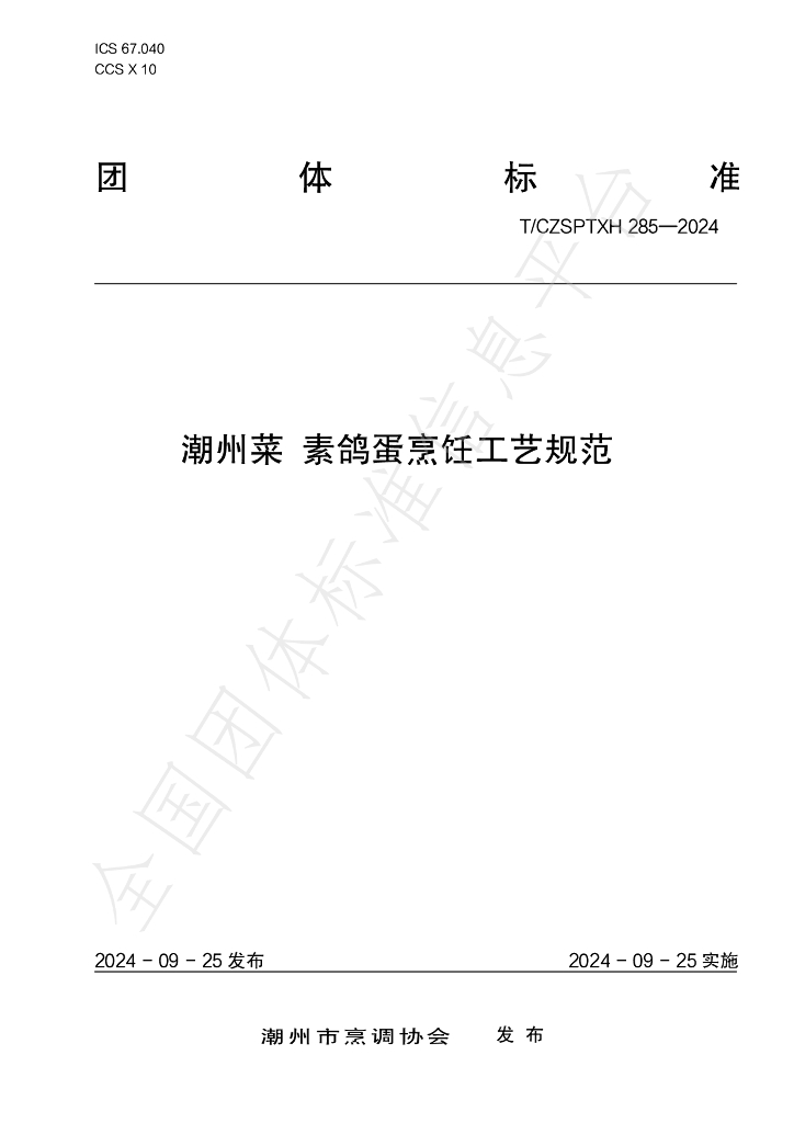 T/CZSPTXH 285-2024 标准预览