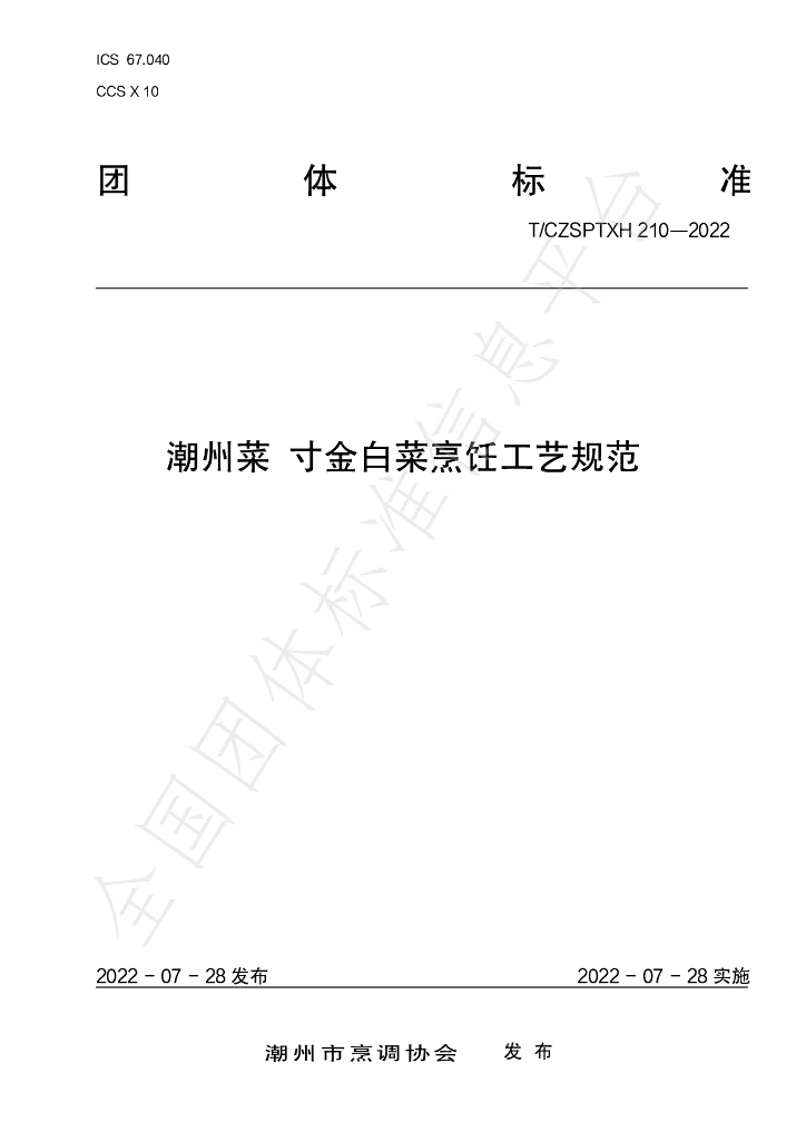 T/CZSPTXH 210（1）-2022 标准预览