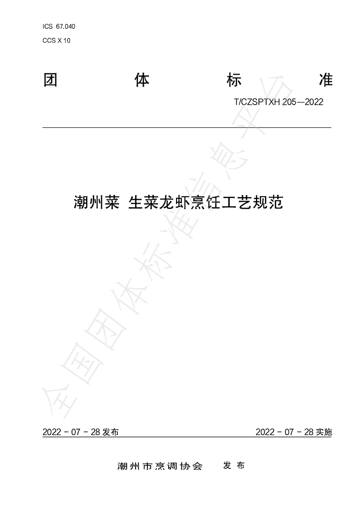 T/CZSPTXH 205（1）-2022 标准预览