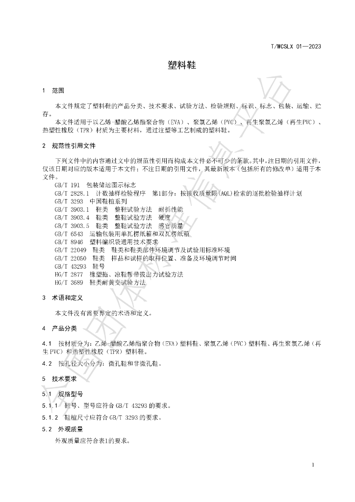 T/WCSLX 01-2023 标准预览