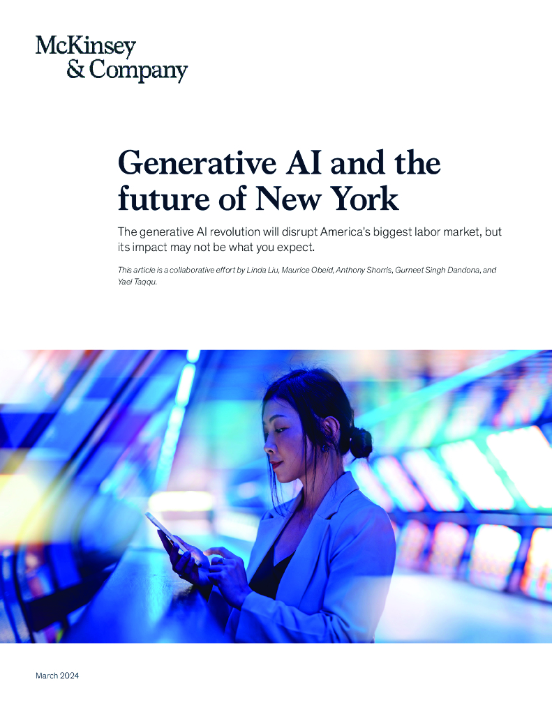 麦肯锡：2024年生成式<em>人工智能</em>与纽约的未来报告（英文版） 海报