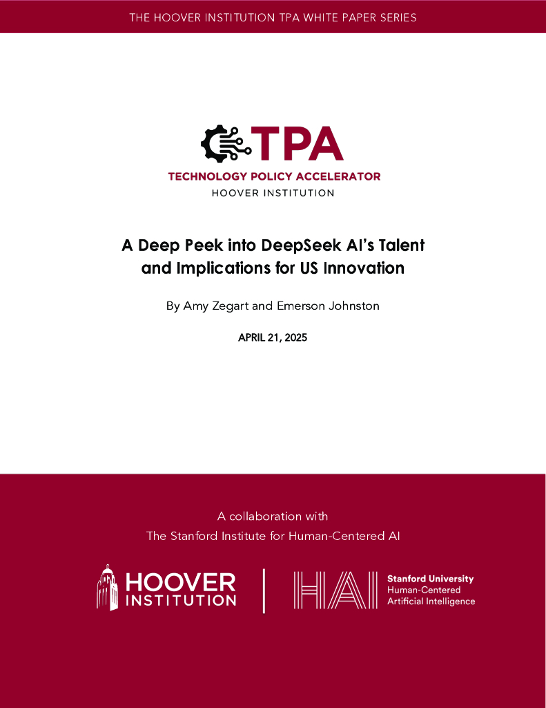 斯坦福大学：2025年DeepSeek AI人才及其对美国创新的影响研究报告（英文版）海报