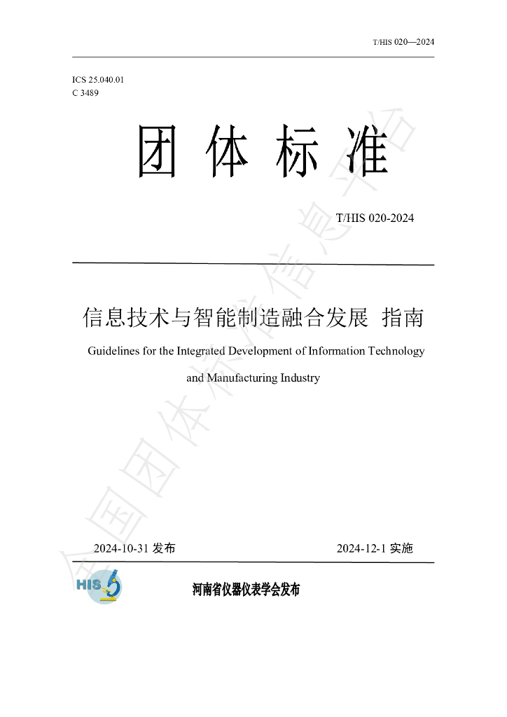 T/HIS 020-2024 标准预览