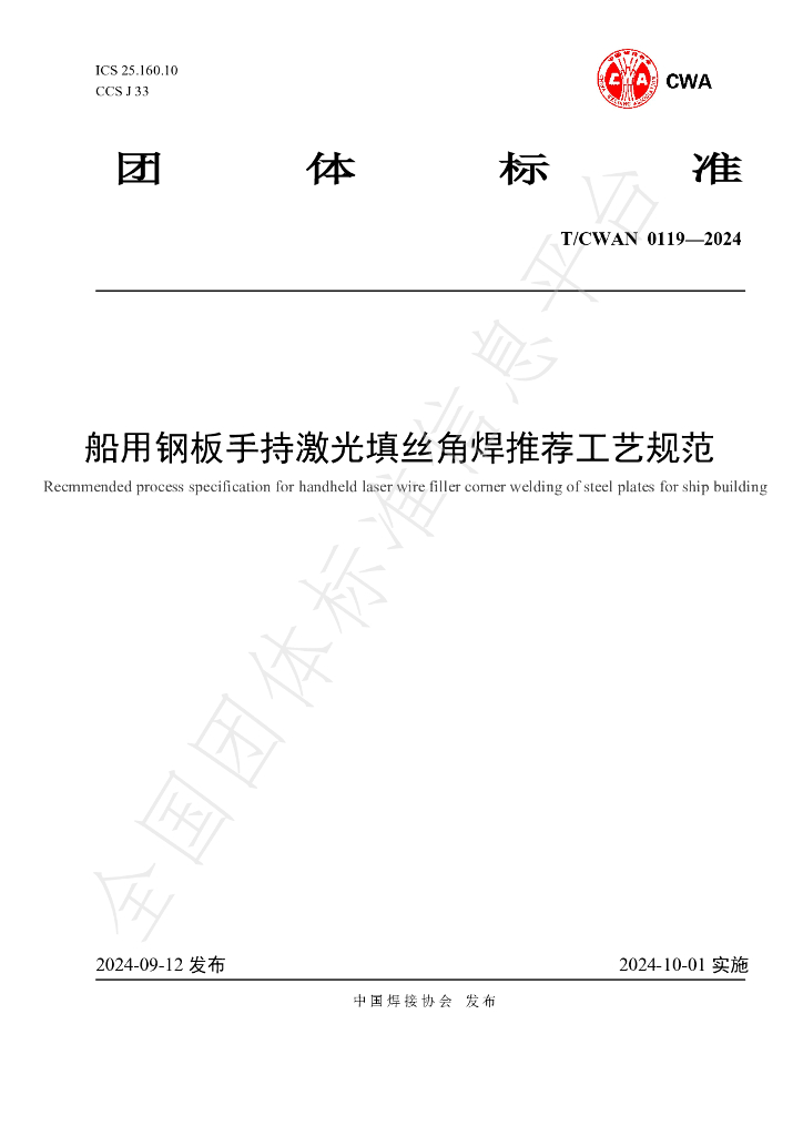 T/CWAN 0119-2024 标准预览