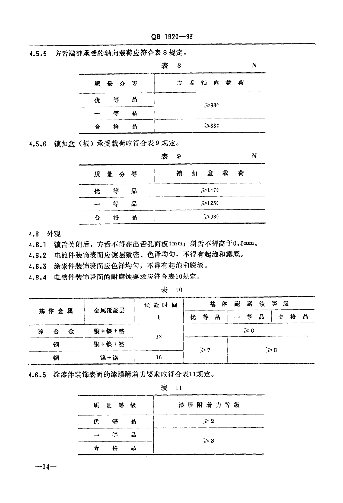 QB/T 1920-1993 标准预览