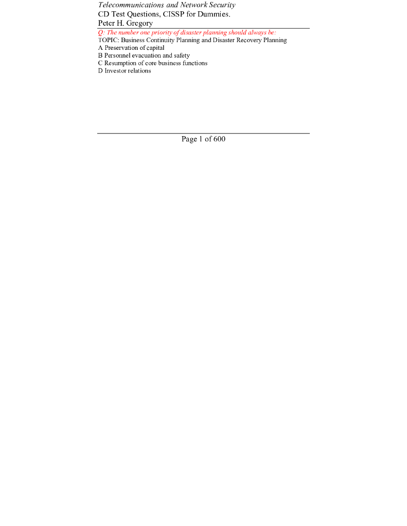 CISSP 300道测试题&答案