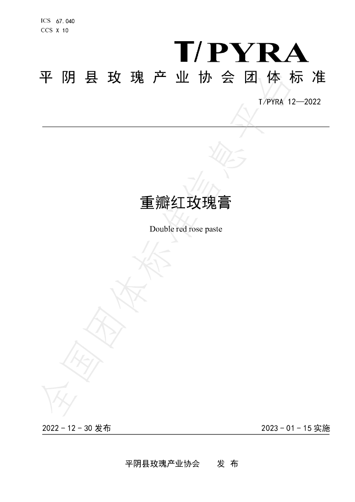T/PYRA 12-2022 标准预览