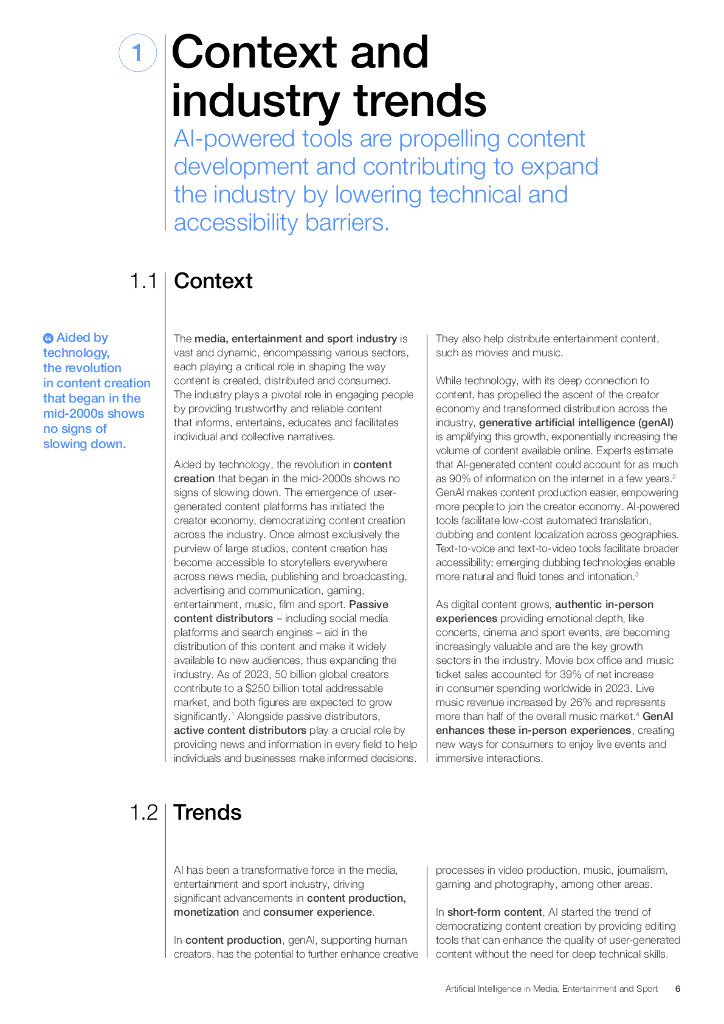 WEF&埃森哲：2025年传媒、娱乐和体育产业中的人工智能白皮书：机遇、挑战及策略（英文版）_第6页
