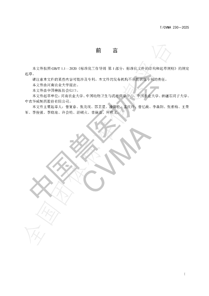 T/CVMA 230-2025 标准预览