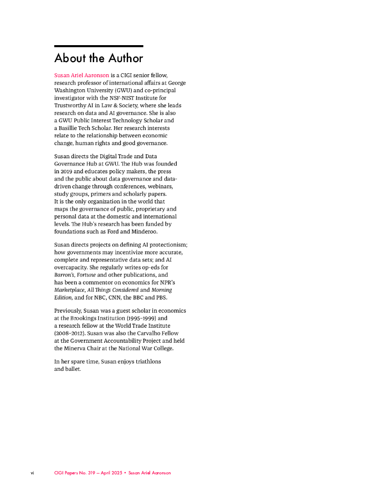 加拿大国际治理创新中心CIGI：2025年与砖墙对话：美国政府对公众关于人工智能的评论的回应报告（英文版）_第6页