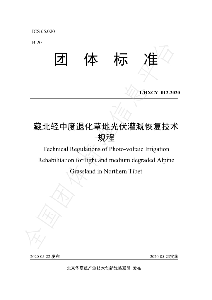 T/HXCY 012-2020 标准预览